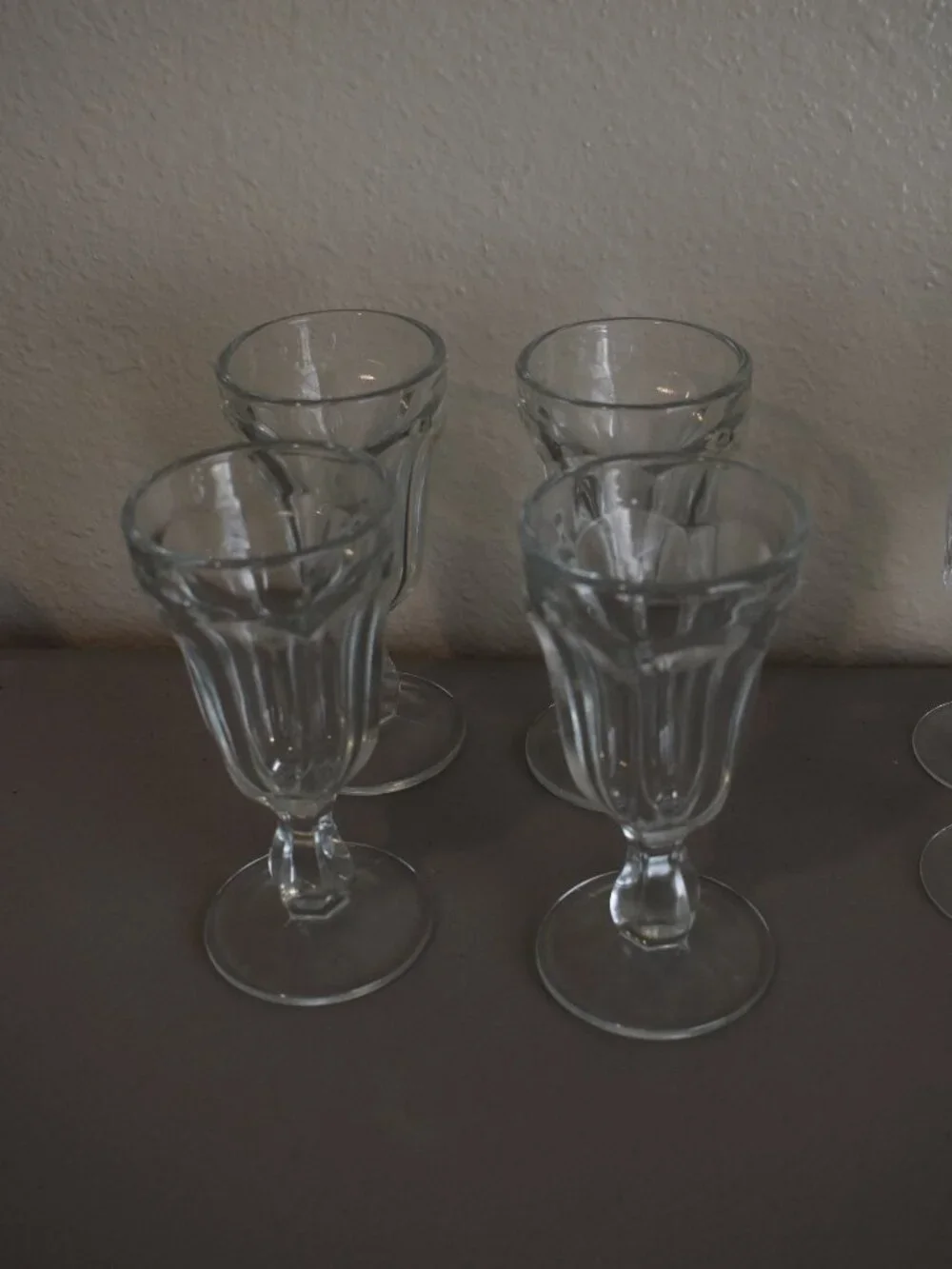 Set of (4) Clear Glass Soda Fountain Glasses
